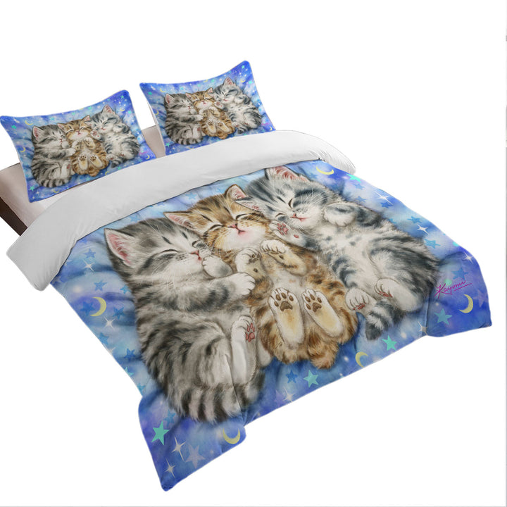 Cute Cats Nap Time Three Sweet Kittens Duvet Covers