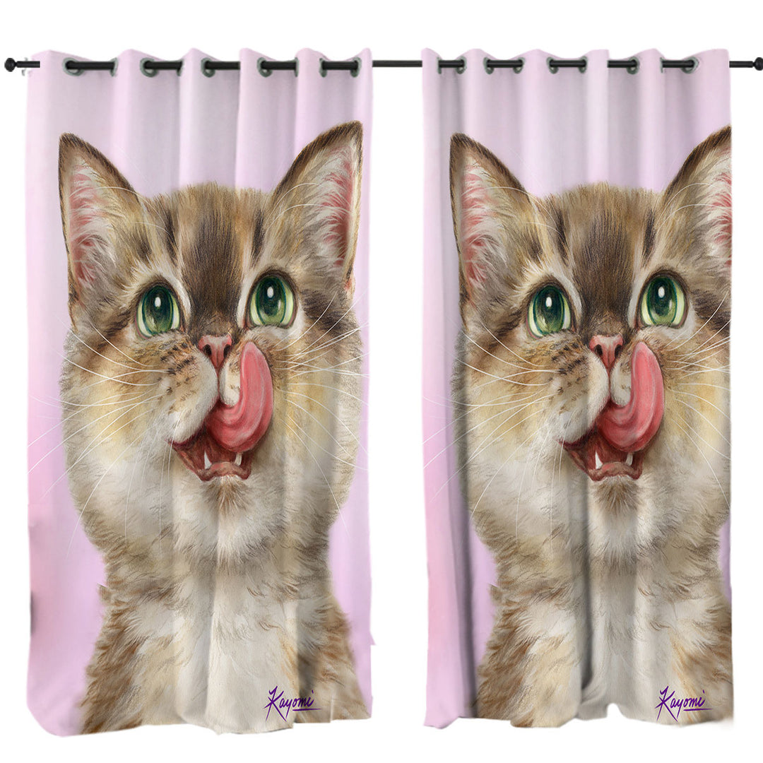 Cute Cats the Hungry Kitten Curtains