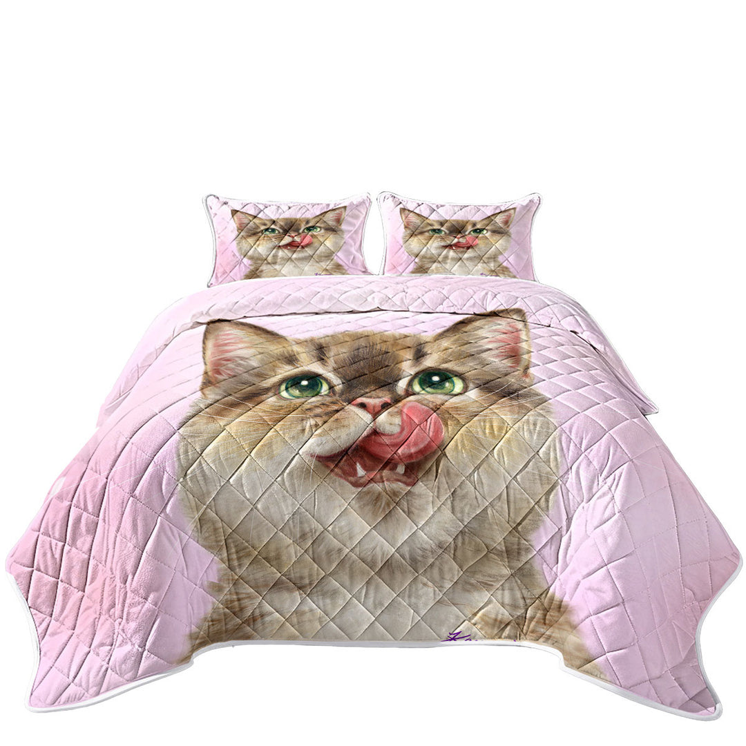 Cute Cats the Hungry Kitten Quilt