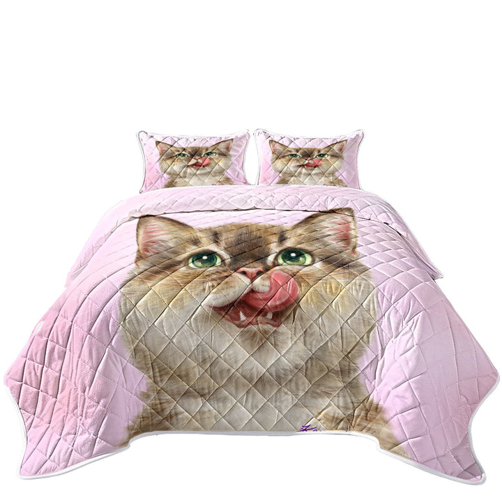 Cute Cats the Hungry Kitten Quilt