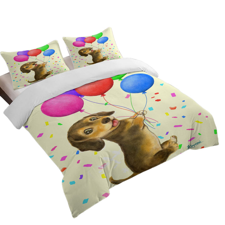 Cute Childrens Designs Balloon Dachshund Donna Covers