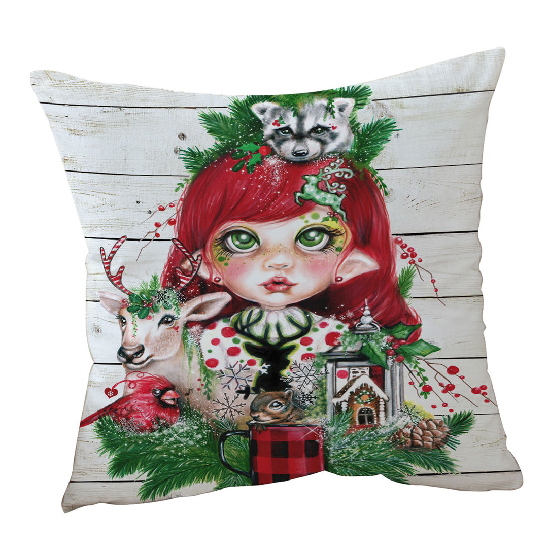 Cute Christmas Cushion Cover Claire and Forest Animals
