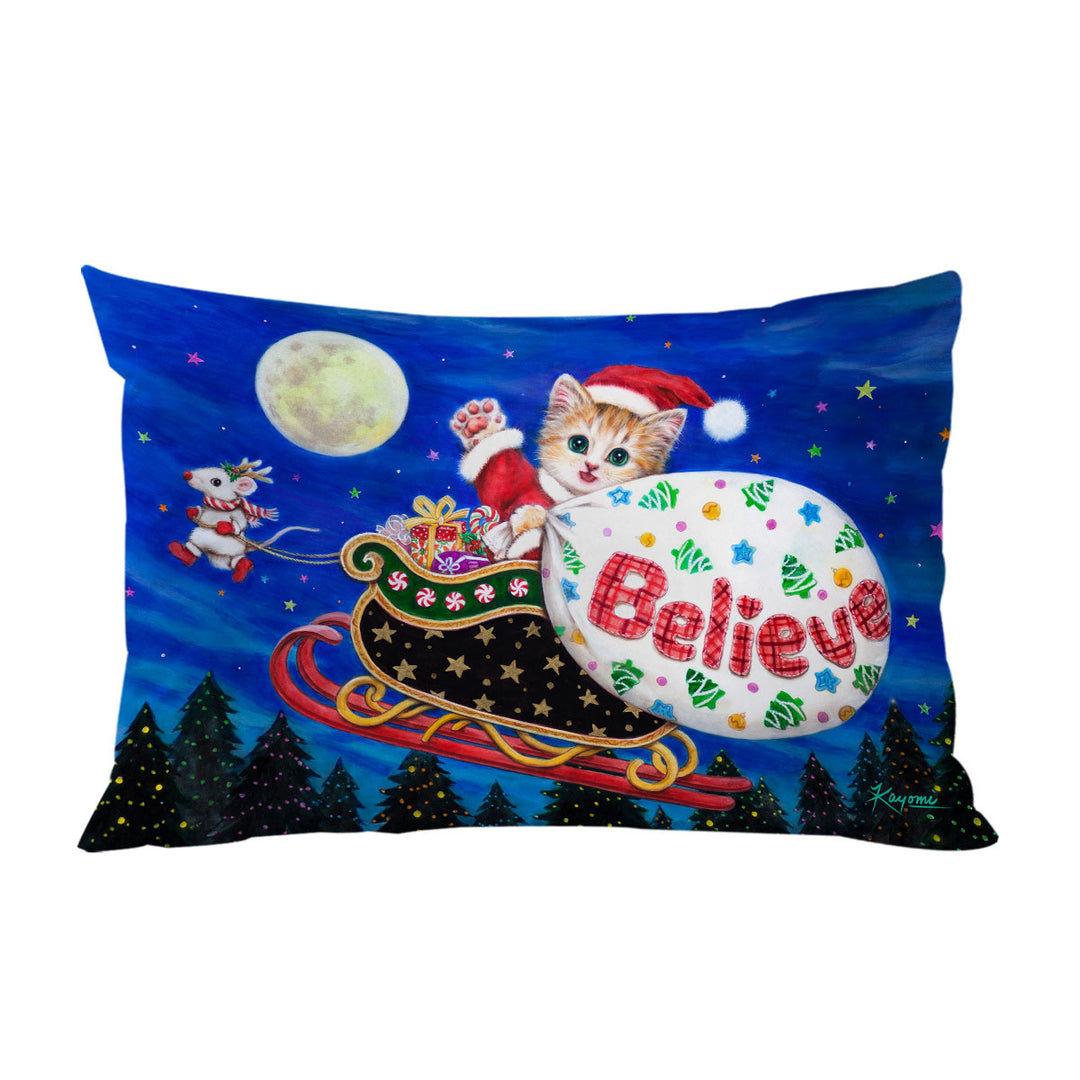 Cute Christmas Design Mouse and Cat Pillow Cases