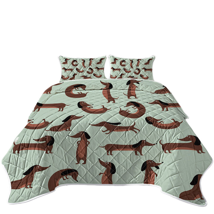Cute Dachshund Pattern Coverlet
