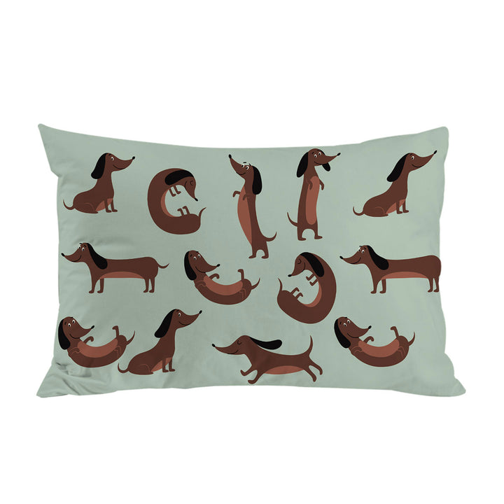 Cute Dachshund Pattern Pillowcase