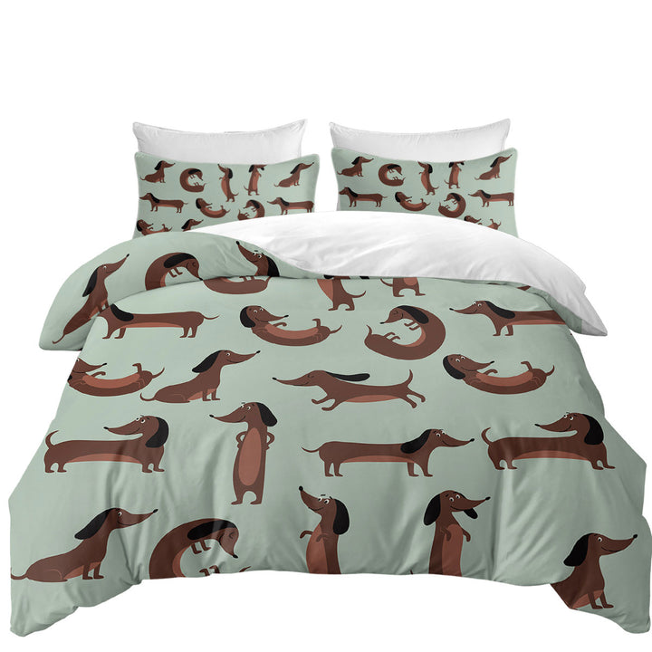 Cute Dachshund Pattern full Size Duvet Cover