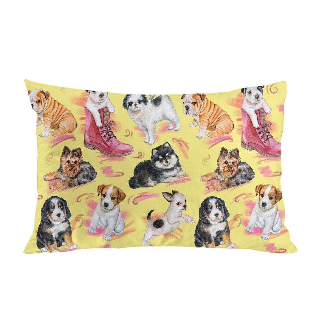 Cute Dogs Puppies Pillowcase