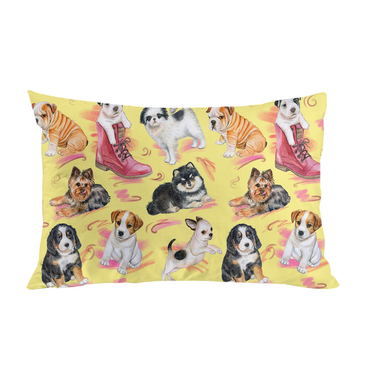 Cute Dogs Puppies Pillowcase