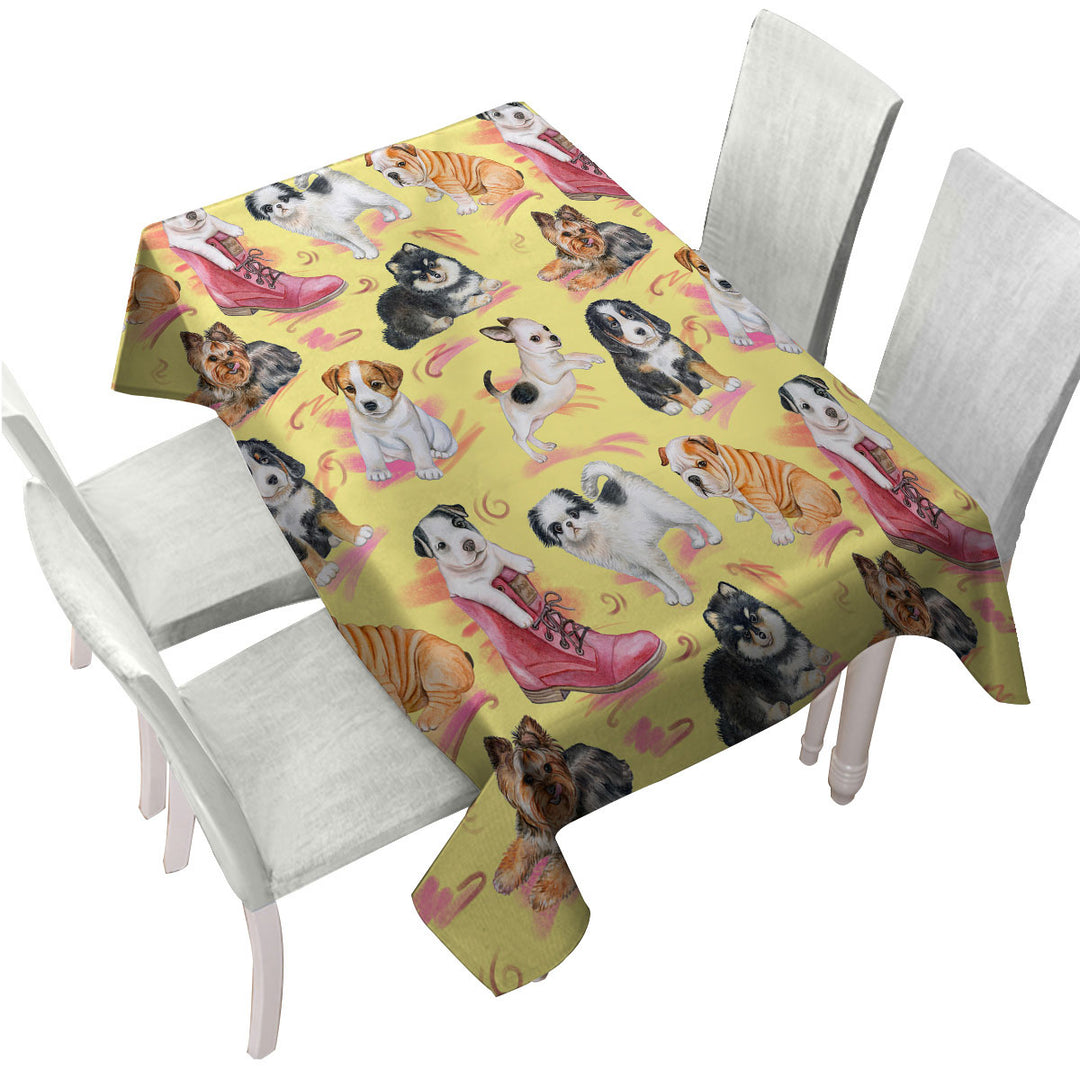Cute Dogs Puppies Tablecloths