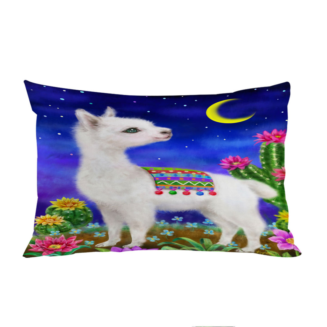 Cute Drawings for Kids Llama in the Moonlight Pillowcase
