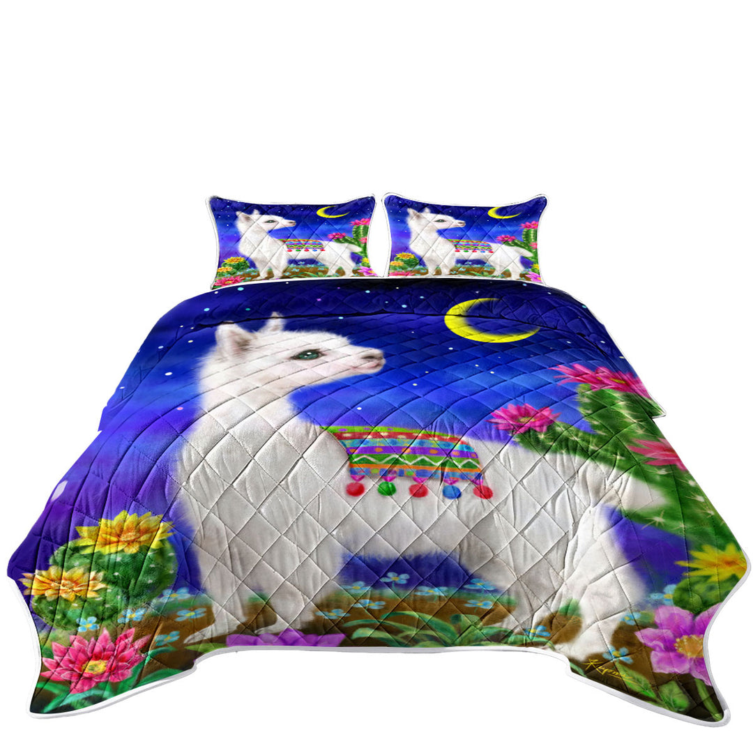 Cute Drawings for Kids Llama in the Moonlight Quilts