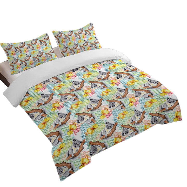 Cute Duck and Koala Pattern Duvet Covers