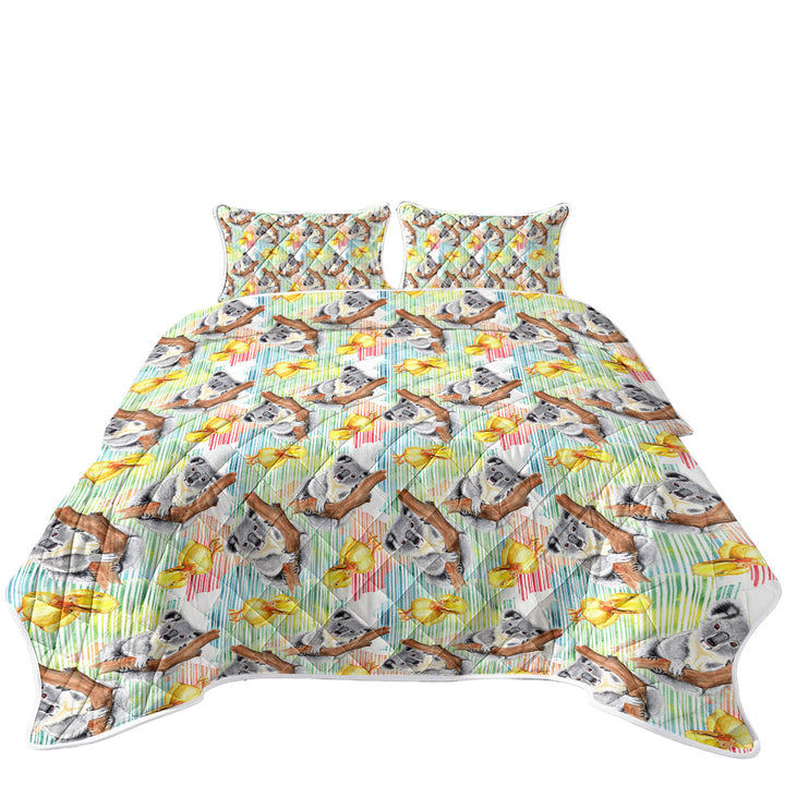 Cute Duck and Koala Pattern Quilt