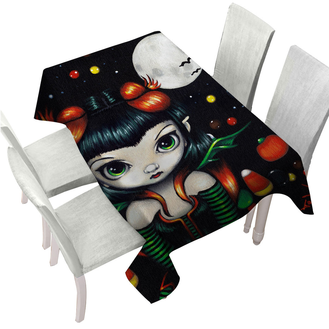 Cute Fairy Candy Corns Halloween Treats Custom table cloth