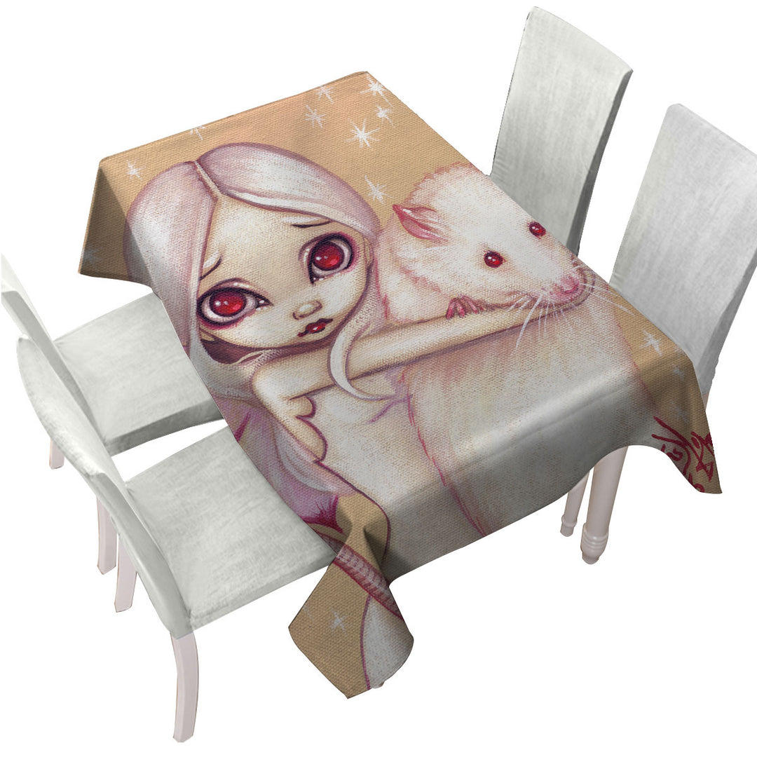 Cute Fairy and Beautiful Rat Tablecloth