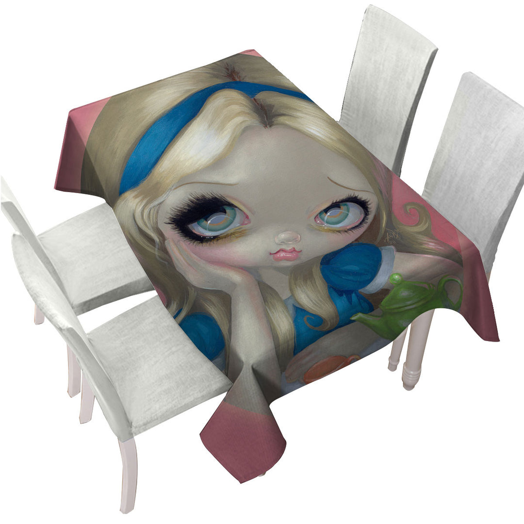 Cute Fairytale Art Alice_s Tea Party Tablecloth
