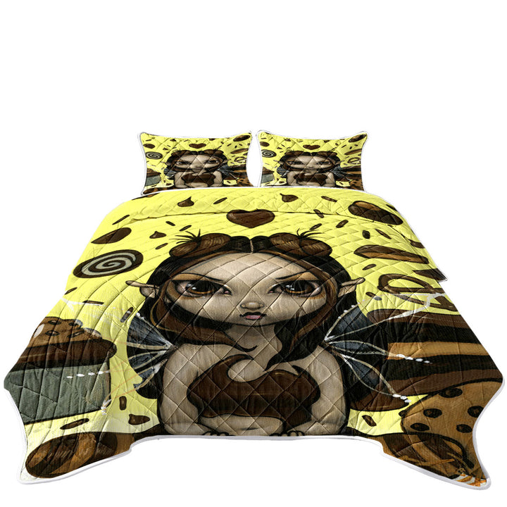Cute Fantasy Favorite Treats Chocolate Fairy Coverlet