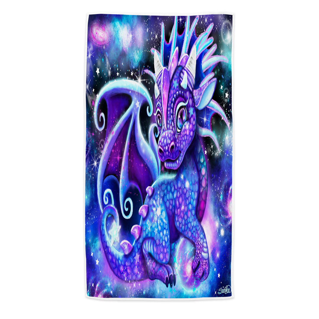 Cute Fantasy Painting Galaxy Lil Dragon Pool Towels for Kids