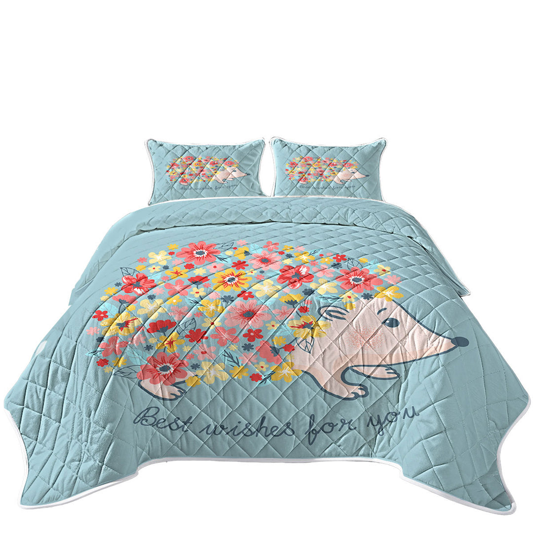 Cute Flowery Hedgehog Quilts