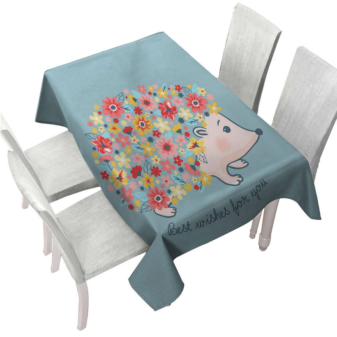 Cute Flowery Hedgehog Tablecloths