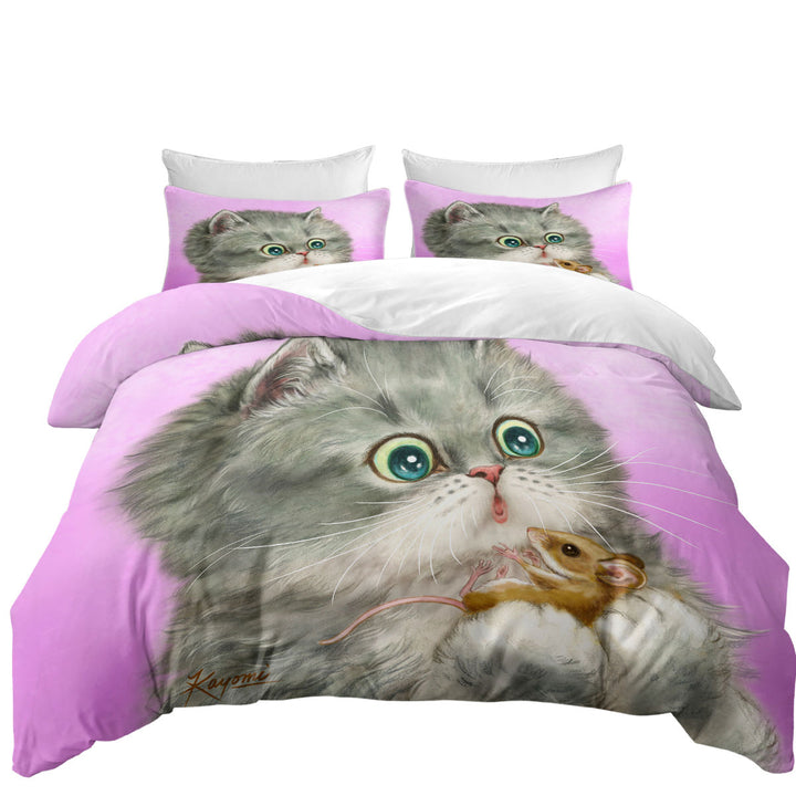 Cute Friends Baby Cat and Mouse Best Duvet Covers