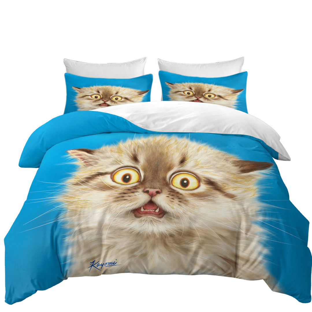 Cute Frightened Kitten Cat Daybed Covers Sets