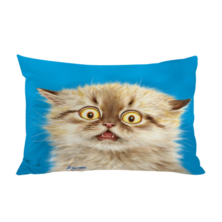 Cute Frightened Kitten Cat Pillow Cases