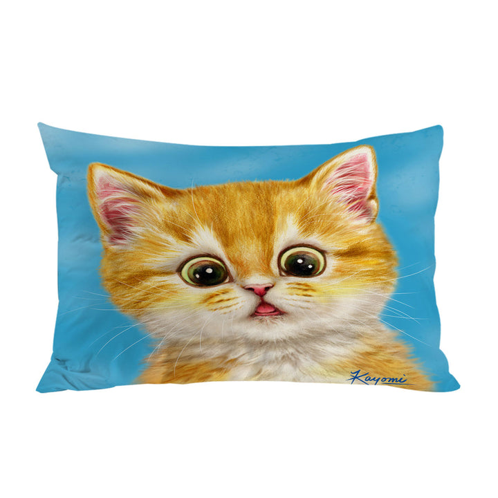 Cute Ginger Cats Designs Surprised Kitten Pillow Cases