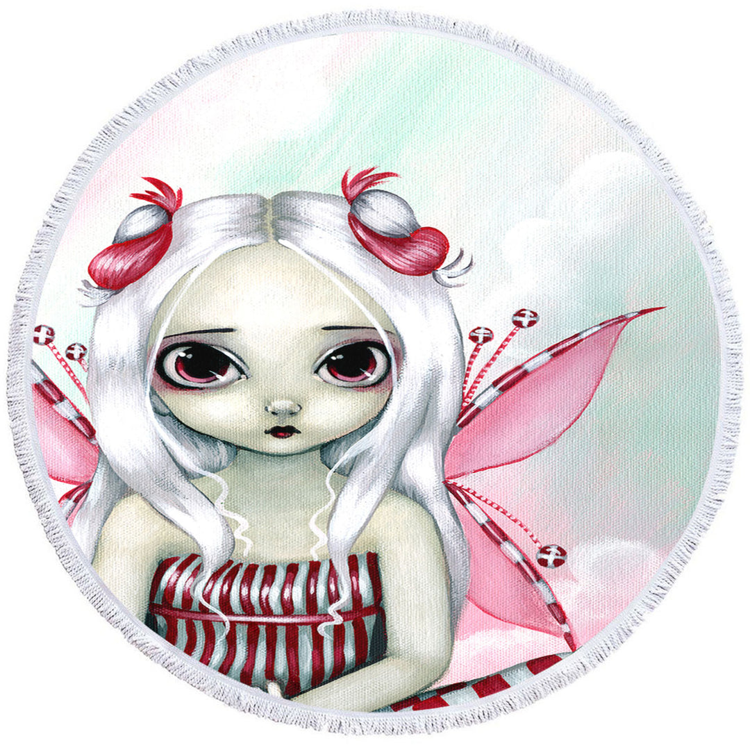 Cute Girls Beach Towels Pinkish Little Fairy the Peppermint Pretty