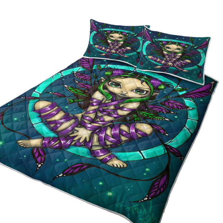 Cute Girls Purple Ribbon Fairy Coverlets
