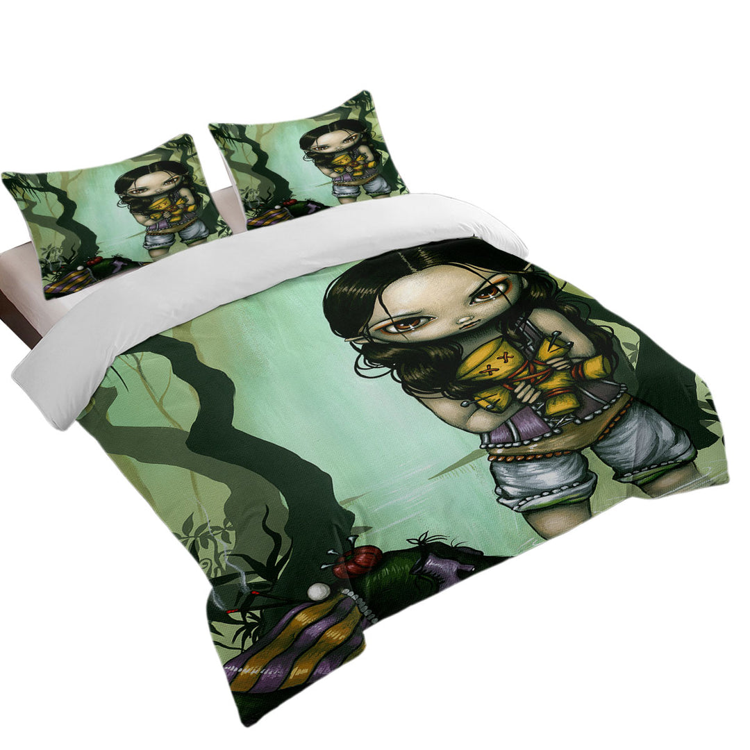 Cute Goth Girl and Voodoo In The Bayou King Size Duvet Cover
