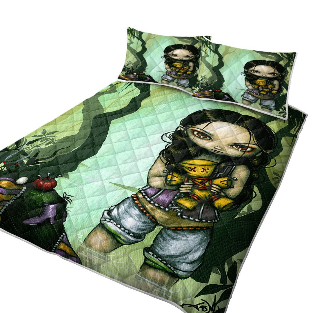Cute Goth Girl and Voodoo In The Bayou Quilt