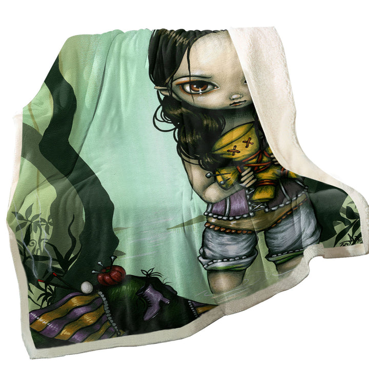Cute Goth Girl and Voodoo Throws