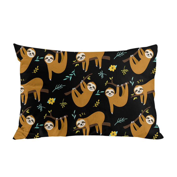 Cute Hanging Sloths Pillowcase