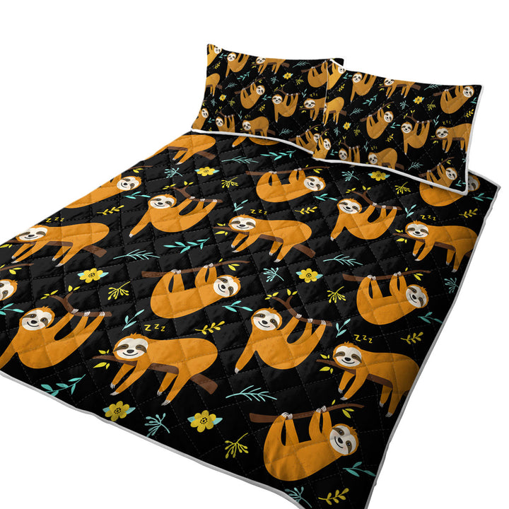 Cute Hanging Sloths Quilts for sale
