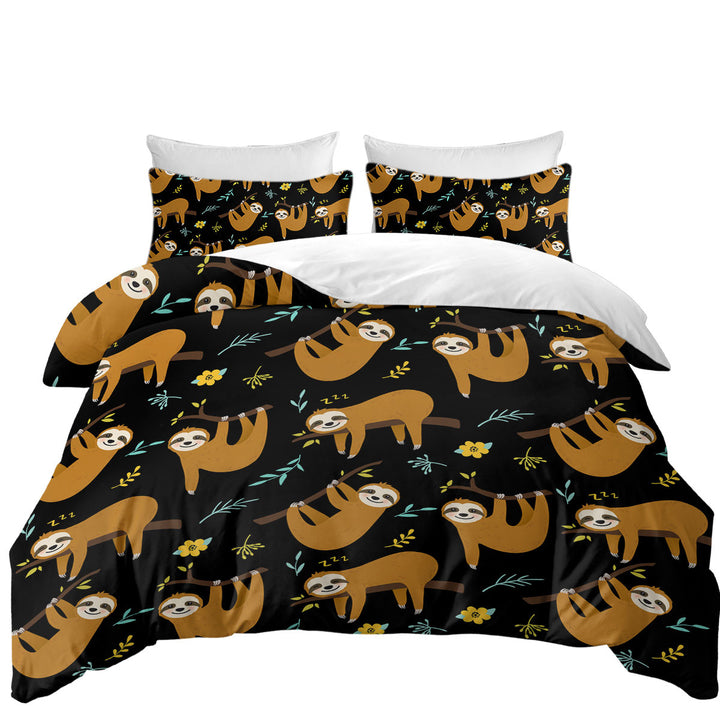 Cute Hanging Sloths Twin Duvet Covers