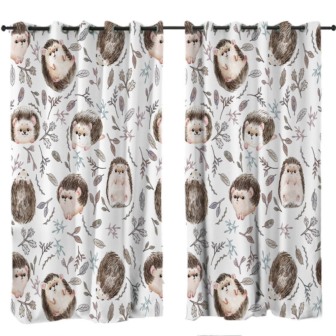 Cute Hedgehog Pattern Curtains for Living Room