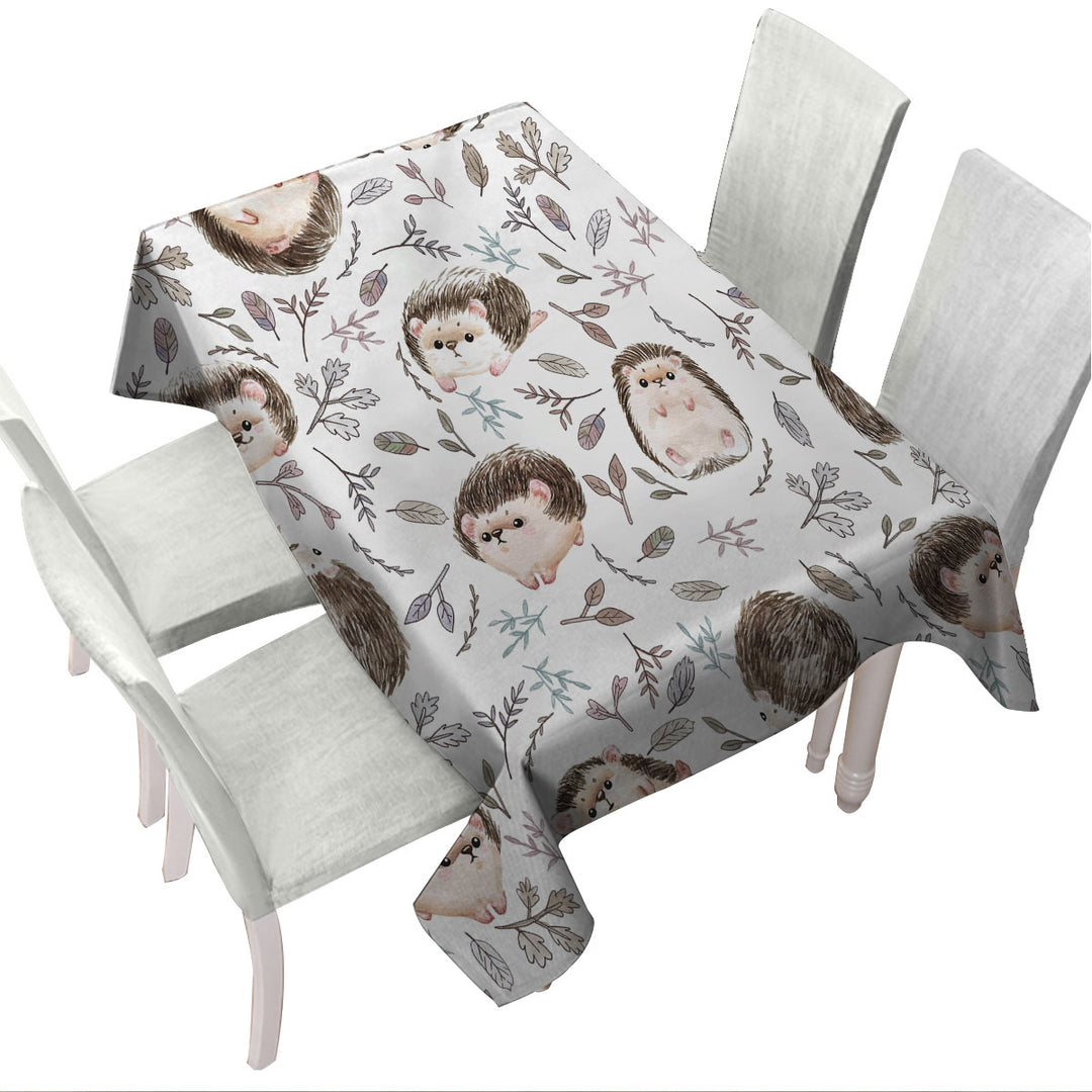 Cute Hedgehog Pattern Custom table cloth