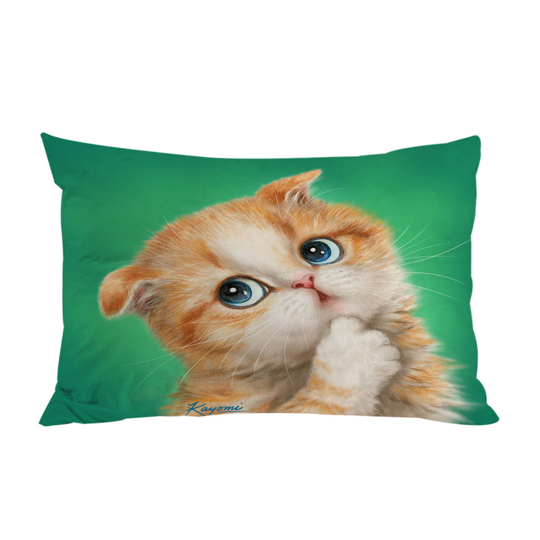 Cute Innocent Ginger Kitty Cat Pillowcase