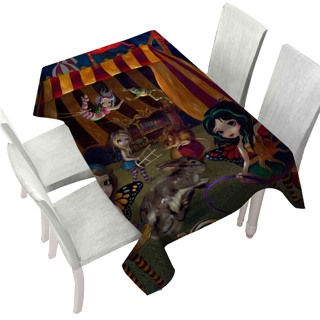 Cute Kids Art the Fairy Circus Tablecloths