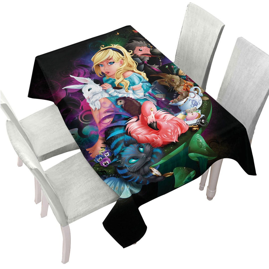 Cute Kids Fantasy Art Alice Adventures Custom table Covers