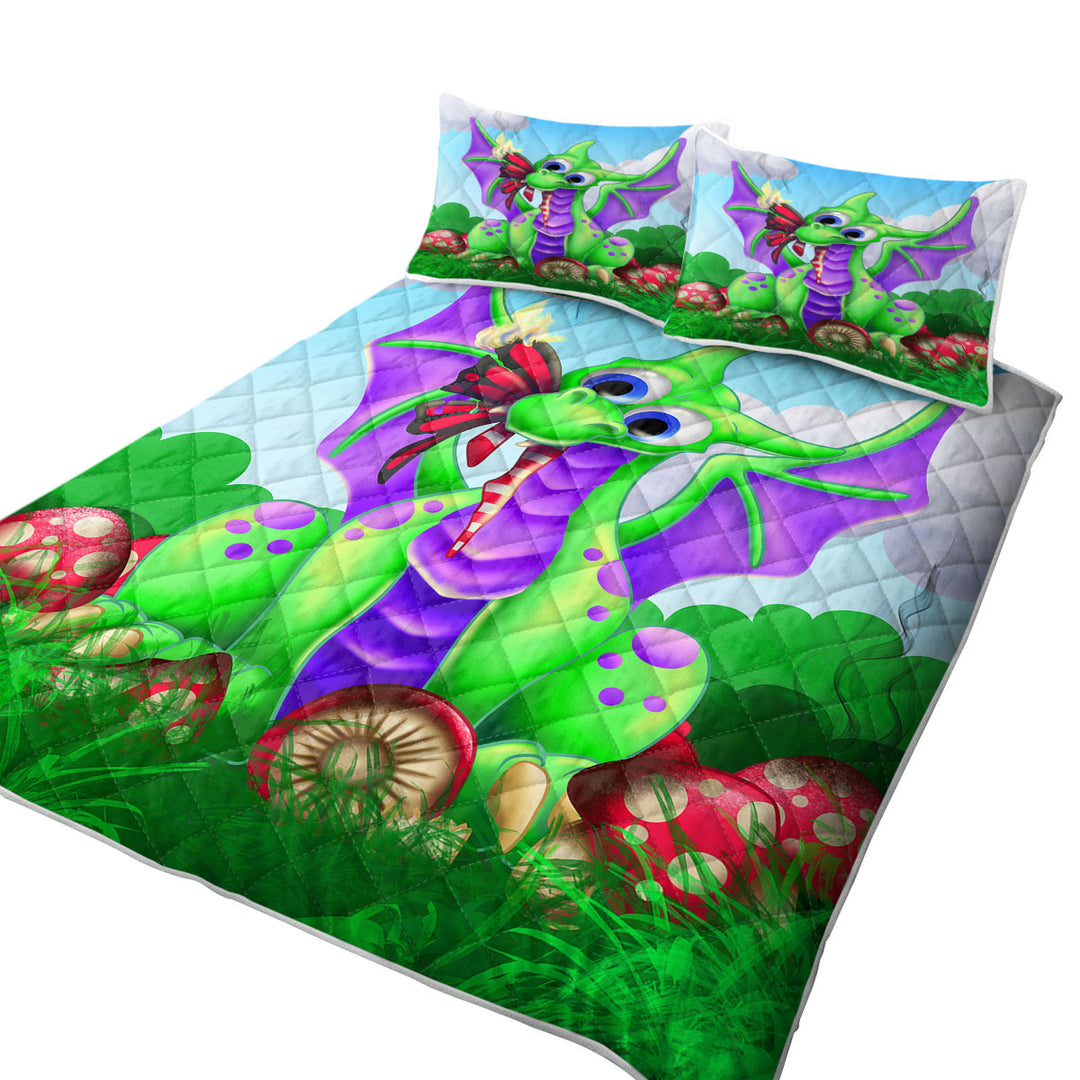 Cute Kids Mushroom and Dragon Quilts