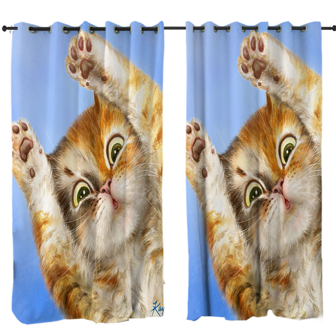 Cute Kittens Designs Paws Up Cat Curtains