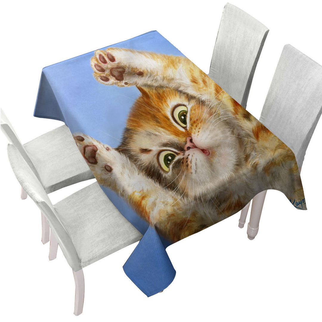 Cute Kittens Designs Paws Up Cat Custom tablecloths