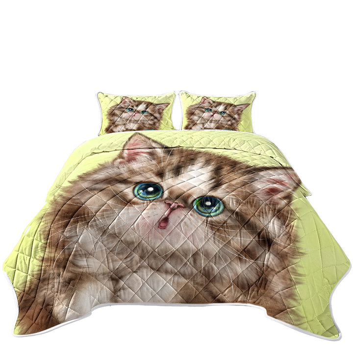 Cute Kittens Drawings Brown Tabby Kitty Cat Coverlets