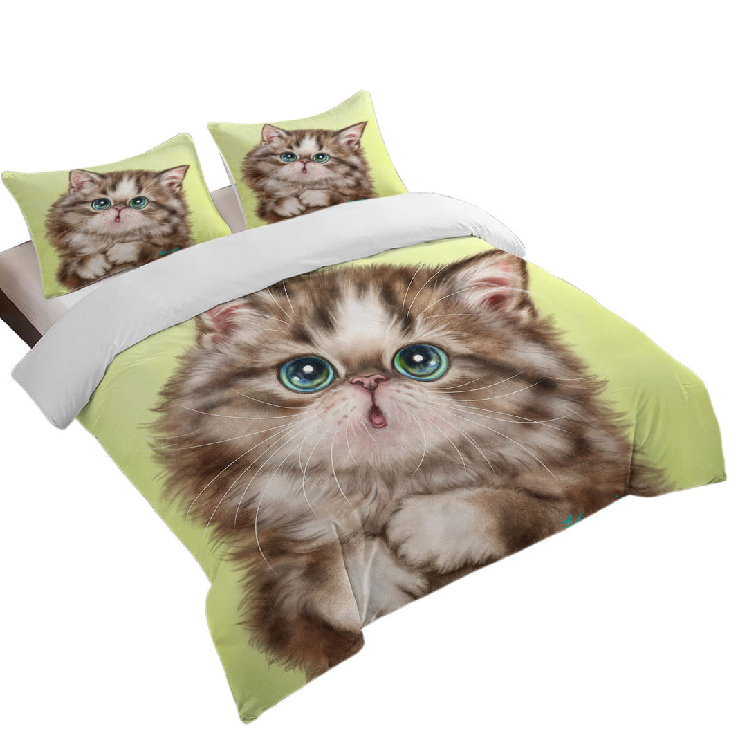 Cute Kittens Drawings Brown Tabby Kitty Cat Duvet Cover sale