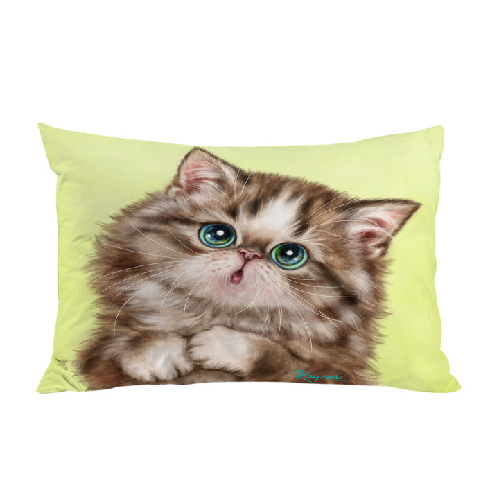 Cute Kittens Drawings Brown Tabby Kitty Cat Pillowcases