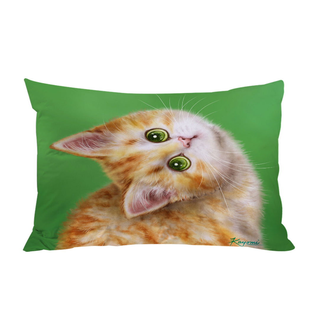Cute Kittens Drawings Ginger Tabby Kitty Cat Pillow Cases
