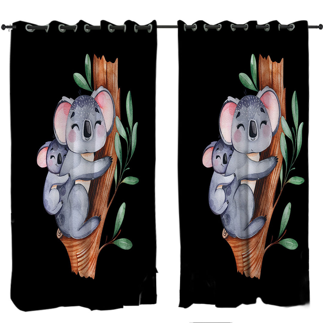 Cute Koalas Window Curtains
