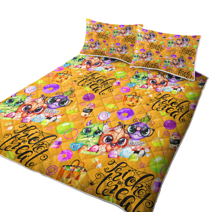 Cute Lil Monsters Halloween Pattern Coverlets